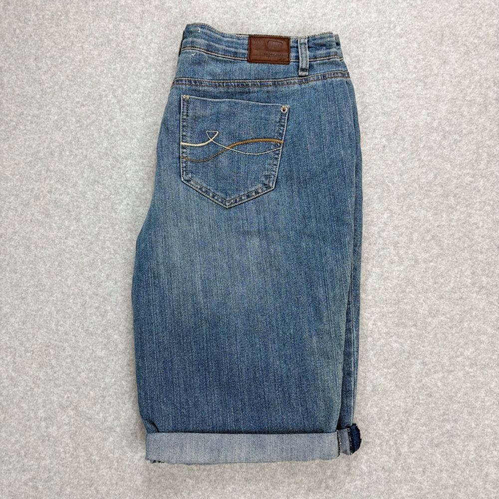 DKNY Jean Denim Shorts Womens 16‎ Blue Ludlow Cuffed Bermuda Preppy Yacht Club